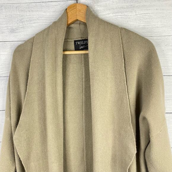 Twelve Love Womens size Small Long Line Open Cardigan Tan Beige Vanilla Girl - Picture 3 of 12